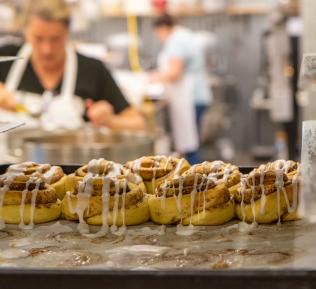 Cinnamon Rolls On A Rack